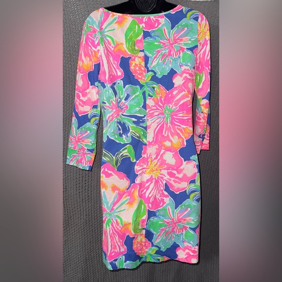 Lilly Pulitzer Marlowe Dress Jungle Utopia Print 3/4 Sleeve S Floral Cotton - Picture 2 of 4